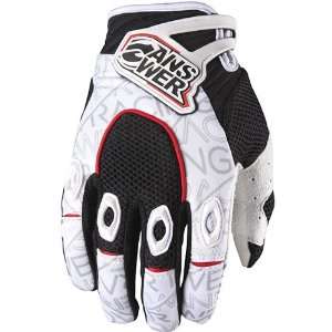 Answer Racing Alpha Air Mens Dirt Bike Motorcycle Gloves   White/Red 
