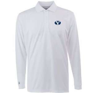  Brigham Young Long Sleeve Polo Shirt (White) Sports 