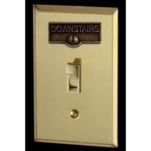  Downstairs, Switchplates Antique Solid Brass, Rectangular 