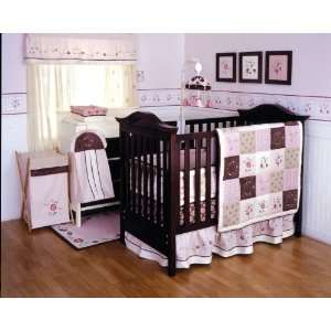  Kids Line Julia 6 Piece Crib Set, Pink/Maroon Baby
