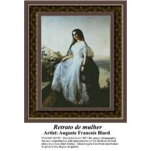  Retrato de mulher, Cross Stitch Pattern PDF  