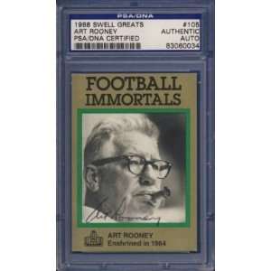 1988 Swell Greats Art Rooney #105 Signed Card PSA/DNA  