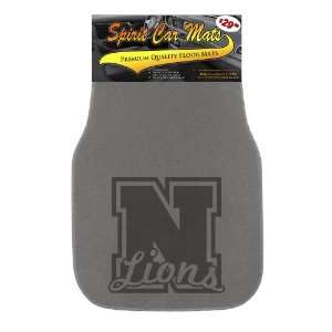   Floor Mats   Grey   Mascot Lions with Varsity Letter N Automotive