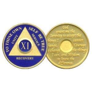  11 Year 24K Gold Plated AA Birthday   Anniversary Recovery 