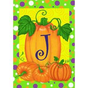  Custom Decor Pumpkins & Polka Dots J Monogram Mini