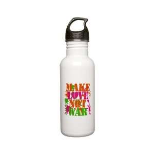   Water Bottle 0.6L Make Love Not War Peace Symbol Sign 