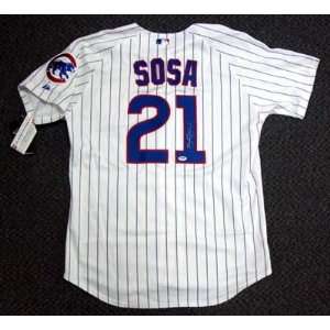 Sammy Sosa Autographed Chicago Cubs White Jersey PSA/DNA 
