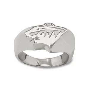  Minnesota Wild 3/8 Logo Ladies Ring   Sterling Silver 