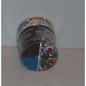 Jimmies Cupcake Sprinkles 4 Cell Blue Rainbow Chocolate & Red, White 