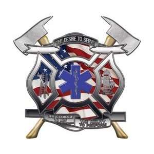  American Flag Desire to Serve Maltese Cross with EMS Star 