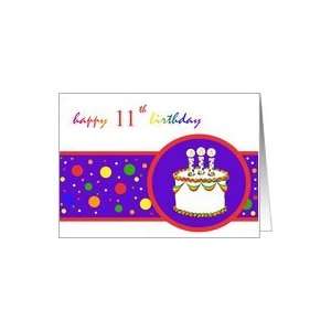  11th Happy Birthday Cake rainbow design Card Toys & Games