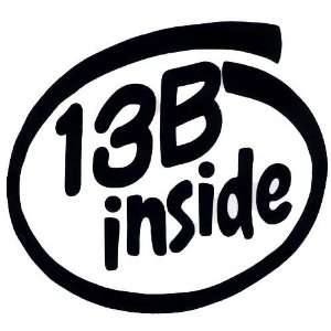  13B Inside Decal   Black Automotive