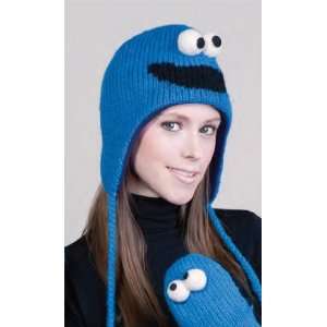  Sesame Street Cookie Monster Wool Pilot Hat with Ear Flaps 