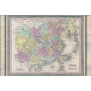  1853 Map of China   24x36 Poster (REPRODUCTION 