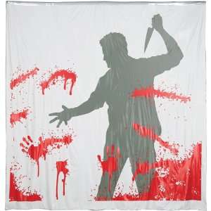   Shower Curtain Man with Knife Shadow Home D?cor