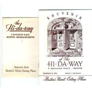  Hi Da Way Souvenir Booklet in Mailing Envelope Boston 1950 
