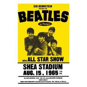  Beatles at Shea Stadium Music Poster, 11 x 17 (1966 