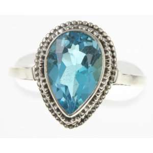    925 Sterling Silver BLUE TOPAZ Ring, Size 6.5, 5.19g Jewelry