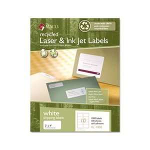  MACRL0100 Maco® LABEL,RECYC LSR 1UP,WHT