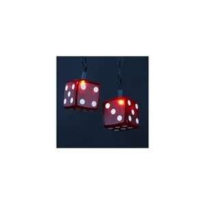   Casino Royal Funky Red Playing Dice Christmas Lights  