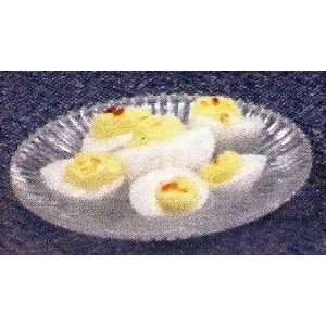  Dollhouse Miniature Deviled Eggs on Plate 