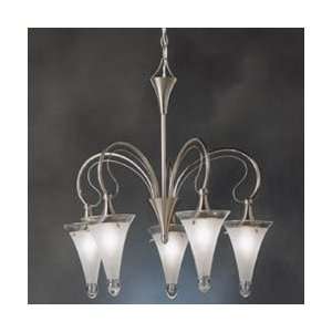   Brushed Nickel Raindrops Chandeliers Mid Sized