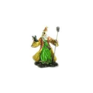  Wizard with Powerful Skull Staff in Yellow and Green Robe 