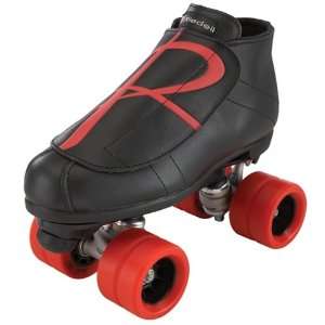  Riedell Hybrid 796 Black Boots with Red on the Flap and 