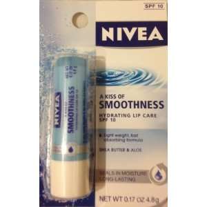 Nivea A Kiss of Smoothness Hydrating Lip Care, SPF 10, 0.17 oz (Pack 