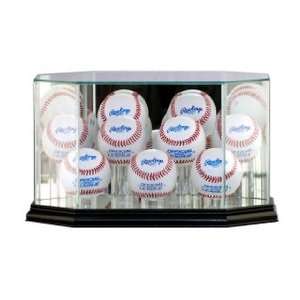  Glass Baseball 9 Ball Display Case with Cherry Wood 