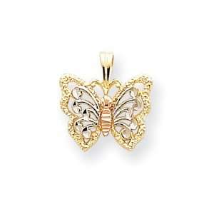   Tri Color Butterfly Charm   Measures 15.2x13.9mm   JewelryWeb Jewelry