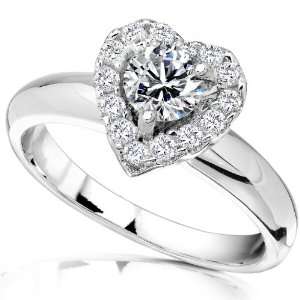  3/5 Carat TW Heart Shaped Diamond Engagement Ring in 14k 
