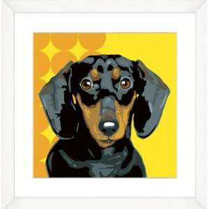  Framed Dachshund Giclee 22x22