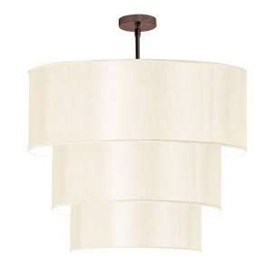   in Satin Chrome with Italian Linen Beige Drum Shade