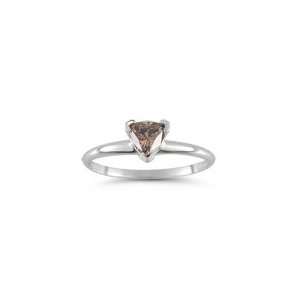  0.51 Cts Brown Diamond Solitaire Ring in 14K White Gold 7 