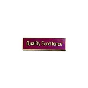  Stock pin, quality excellence printed on rectangular shape 