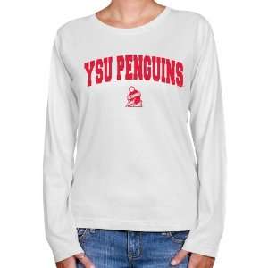 Youngstown State Penguins Ladies White Logo Arch Long Sleeve Classic 