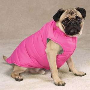 Dog Coat Puffer Vest W/Hood Pink S 