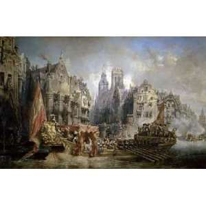 The Arrival of the Duke of Albe to Rotterdam by Eugene Isabey 16.00X10 