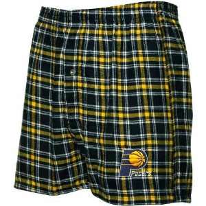  Indiana Pacers Navy Blue Gold Plaid Match Up Boxer Shorts 