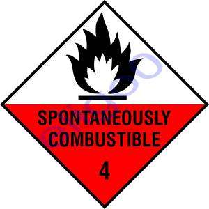 SPONTANEOUSLY COMBUSTIBLE warning danger vinyl sticker  