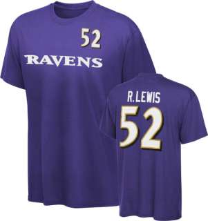 Baltimore Ravens Youth Purple Reebok Ray Lewis Name & Number T Shirt 