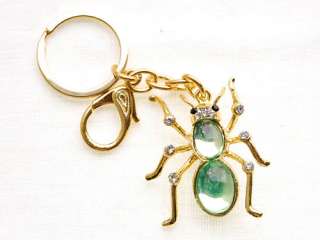 Gold Tone Peridot Green Crystal Body Ant Insect Bug Rhinestone Accent 