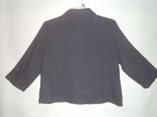 Womens Eileen Fisher Charcoal Grey Jacket Top Shirt Sz S Gray Linen 
