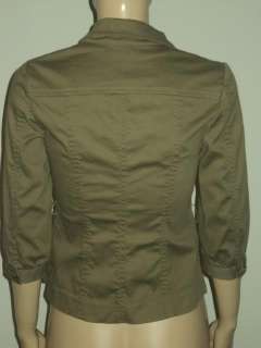 BANANA REPUBLIC Green Cotton Stretch SS Jacket Blazer Sz 0 XS  