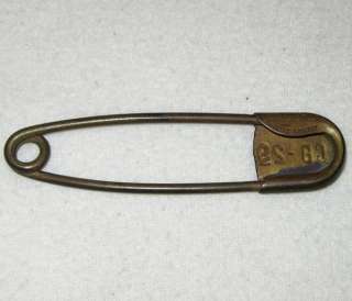 Vintage Large Brass KeyTag Safety Pin Numbered 4 1/4 Long Key Tag 