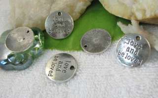 20 Tibetan Silver love and beloved word charms SM0565  