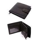  LUXURY SOFT BLACK LEATHER WALLET NOTES COIN MONEY ZIP NEW POCKET GIFT