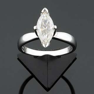 CT 14KW MOISSANITE MARQUISE TULIP SOLITAIRE RING  
