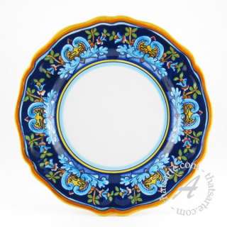 Set of 4 Dinner Plates   Handmade in Deruta, Italy  